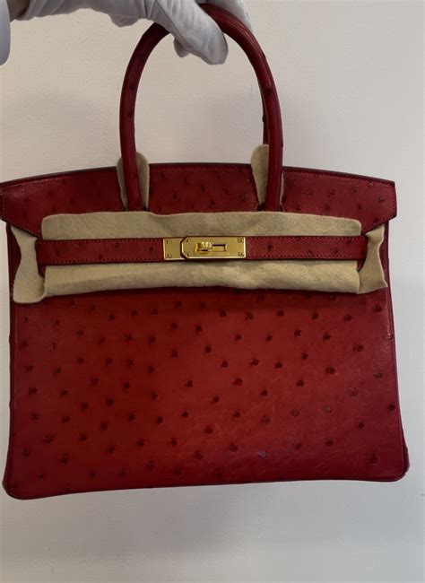 hermes rouge vif ostrich